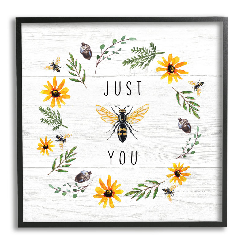 Just Bee You - impression, Giclée encadrée noir minuit, H 17 po x l 17 po x P 1,5 po