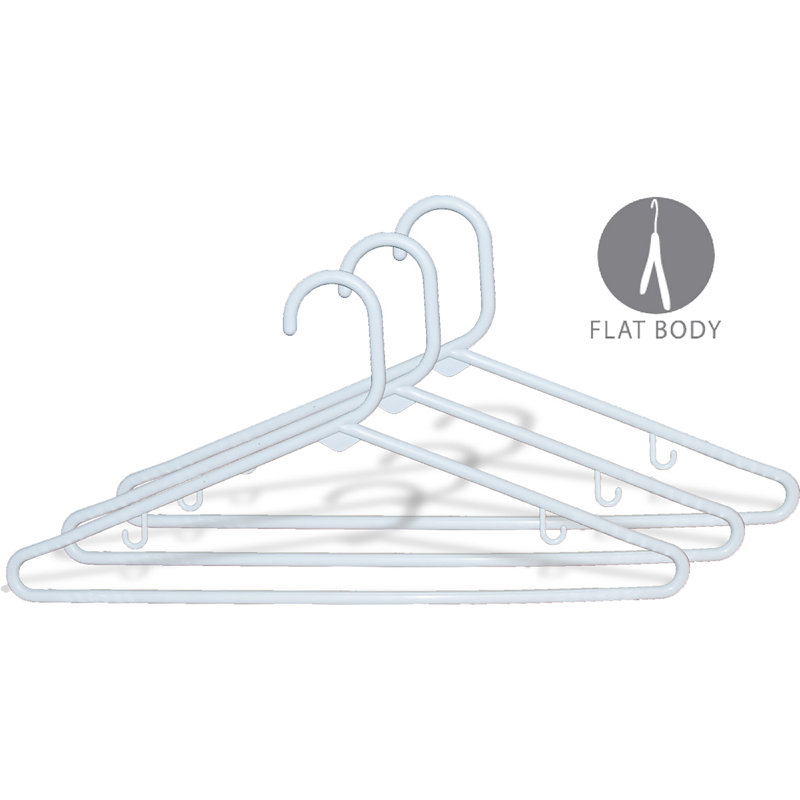 Cintre en plastique Woodacre avec barre pour robe / chandail / chandail, Blanc