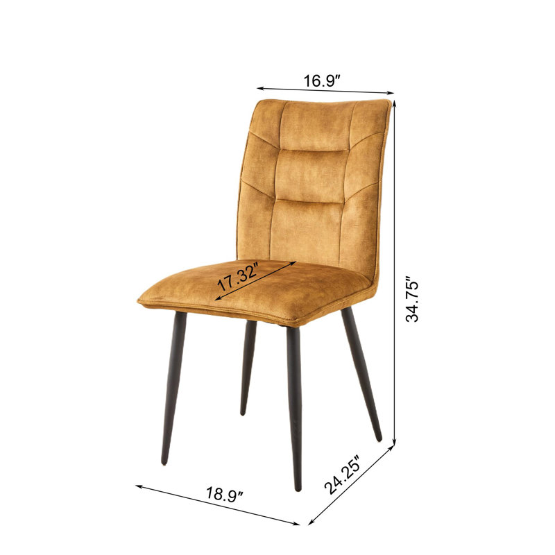 Ensemble de 2 chaises en velours Modern, Jaune