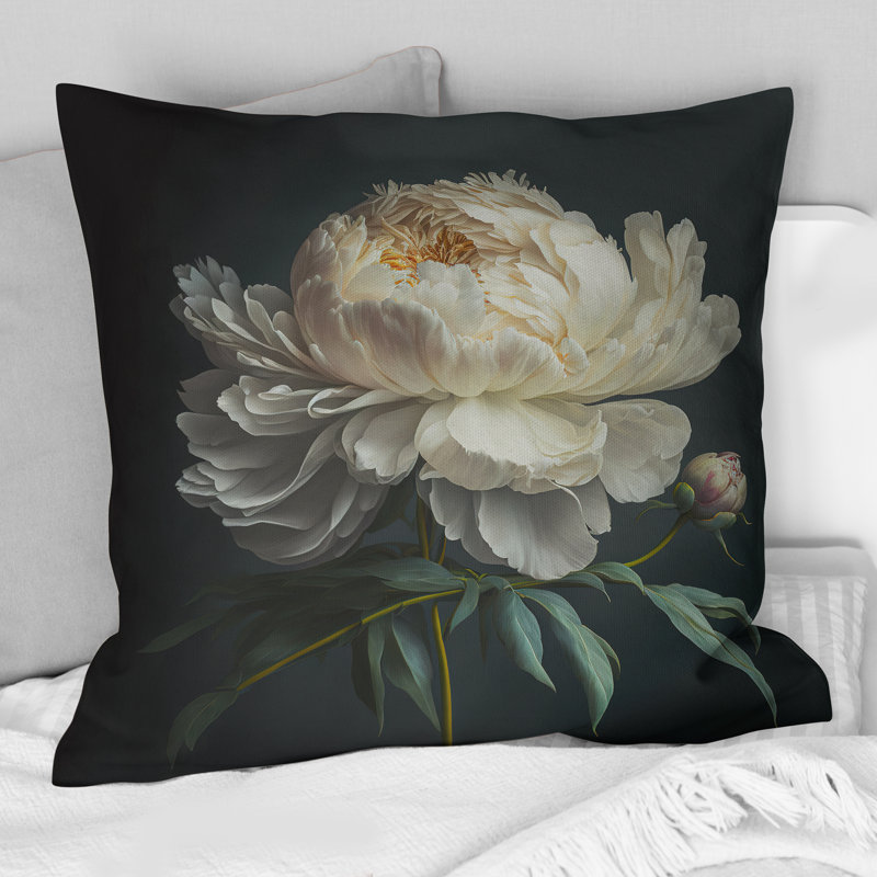 Coussin décoratif Floral, H 16 po x l 16 po, Carré
