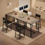 Ensemble de table de salle à manger pour 2 tables de hauteur comptoir et 4 tabourets de bar rembourrés, ensemble de table de cuisine 3 pièces avec repose-pieds et protecteur d'angle, pour la cuisine, appartement, pub-464464785