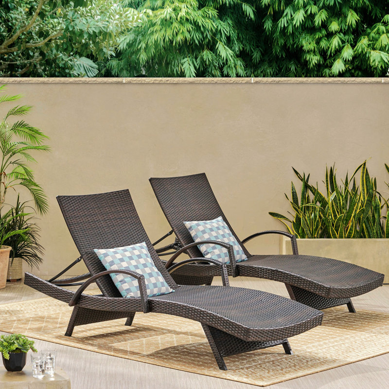 Chaise longue inclinable 79,25 po Blaise, Brun, 1