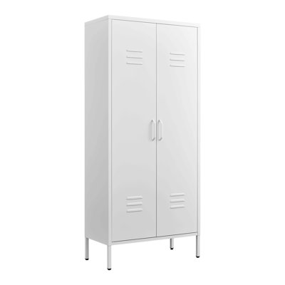 Metal Storage Locker Cabinet With Adjustable Shelves, Multipurpose Freestanding Organizer For Bedroom, Bathroom, Home Office
