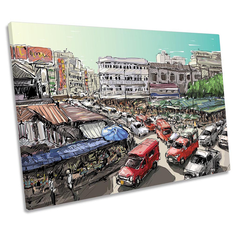Chiang Mai Thailand - Wrapped Canvas Painting, 30.5cm H x 45.7cm W x 2cm D