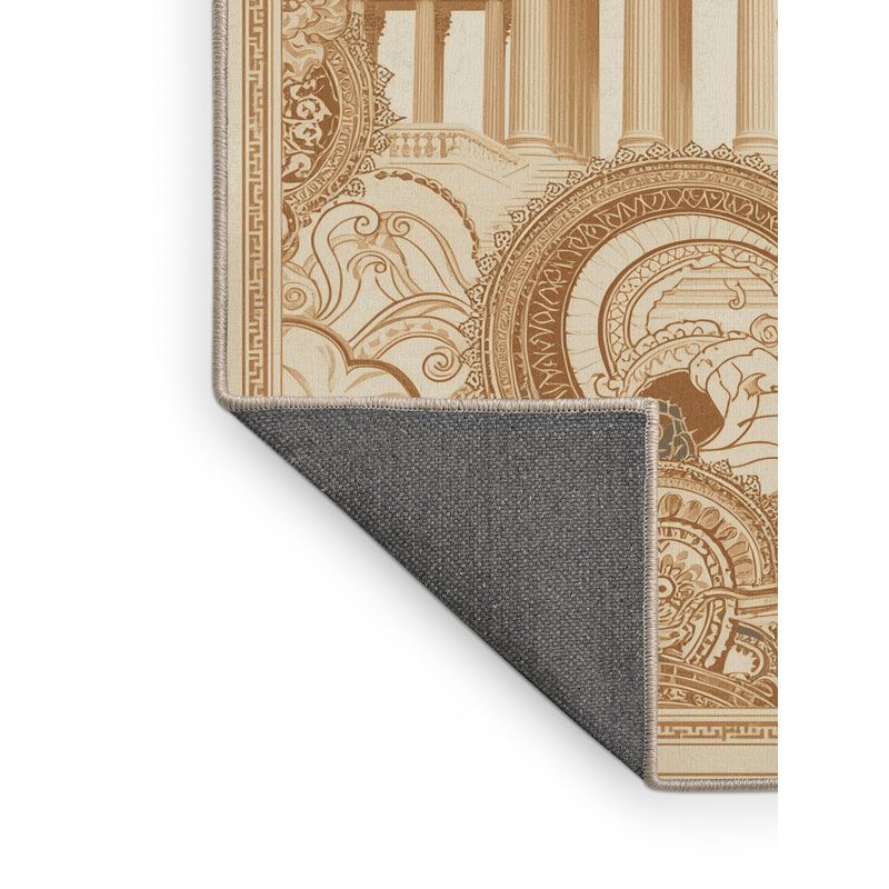 Tapis oriental beige moelleux doux et moelleux de couleur blanche Fairborn, 7 x 9