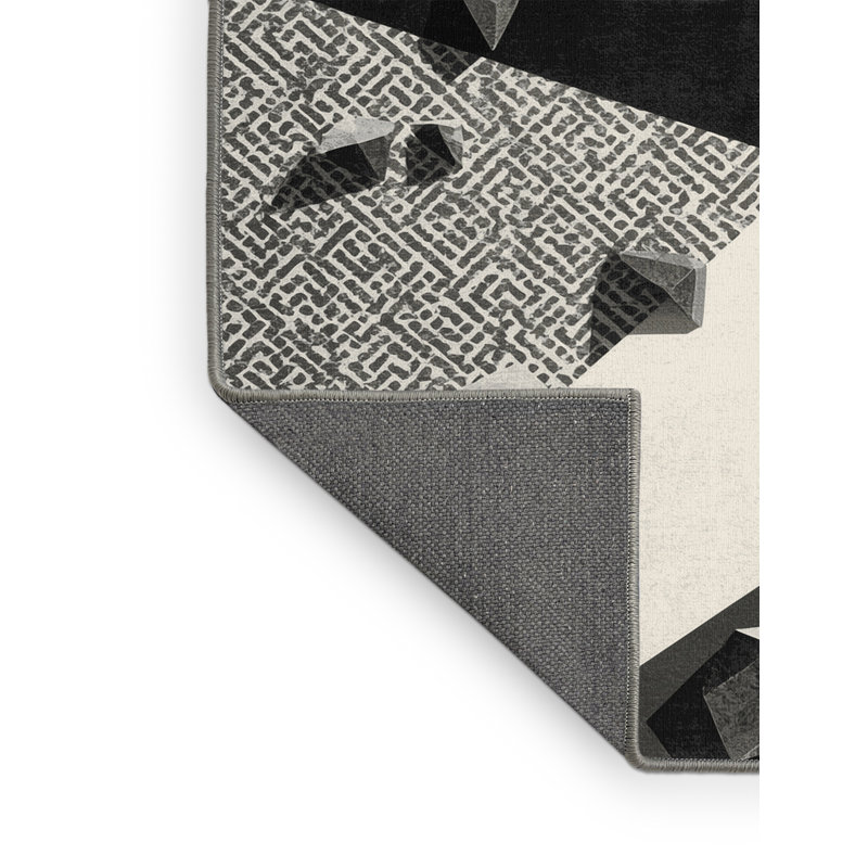 Tapis gris moelleux et moelleux Eleni, 5 x 7