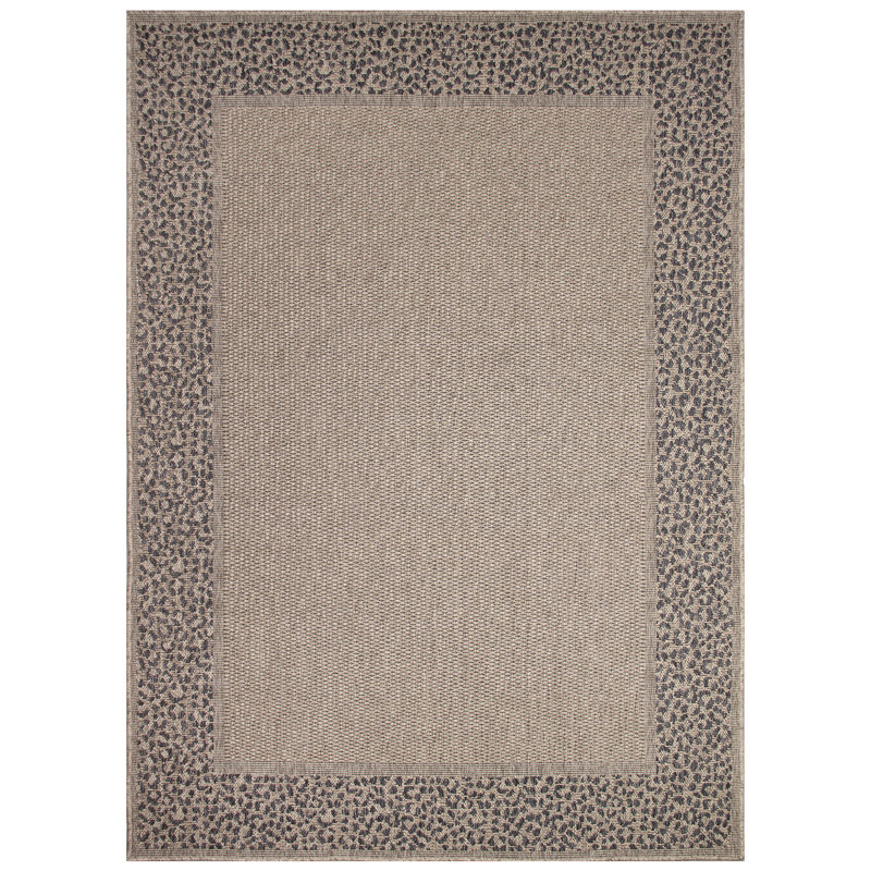 Milenka Leopard Border Indoor/Outdoor Area Rug, Rectangle 6'6" x 9'4"