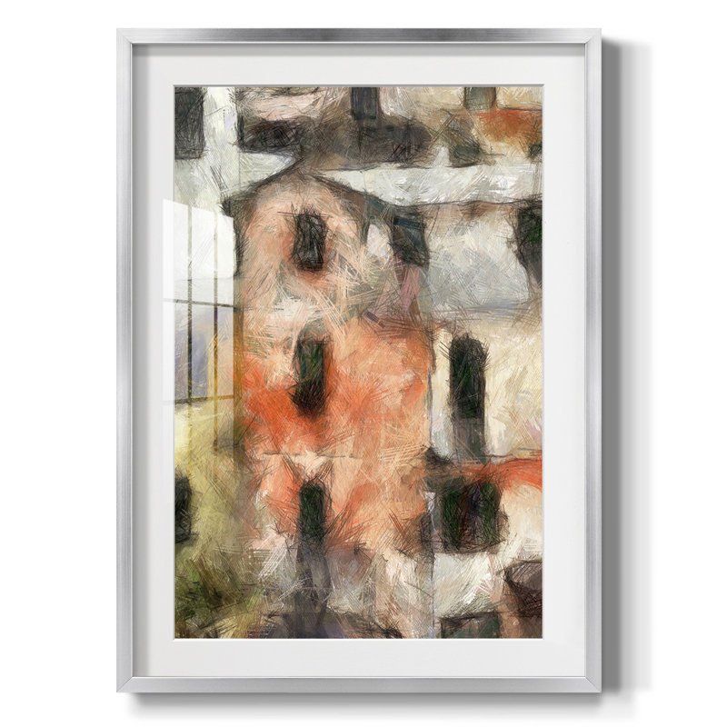 Stacked House IV - Impression encadrée, H 25,5 po x l 17,5 po, Argent argent