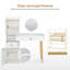 Glass Top White Makeup Vanity Desk with Mirror, Dressing Table with Cabinet with Doors