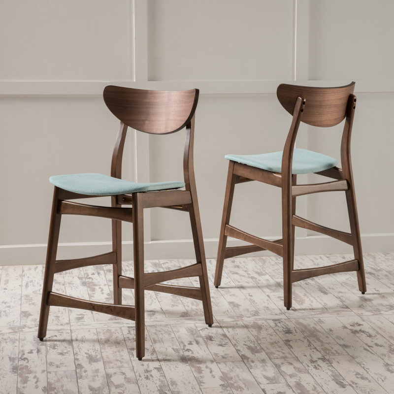 Tabouret de comptoir 24 po Fitz, Menthe, Noyer