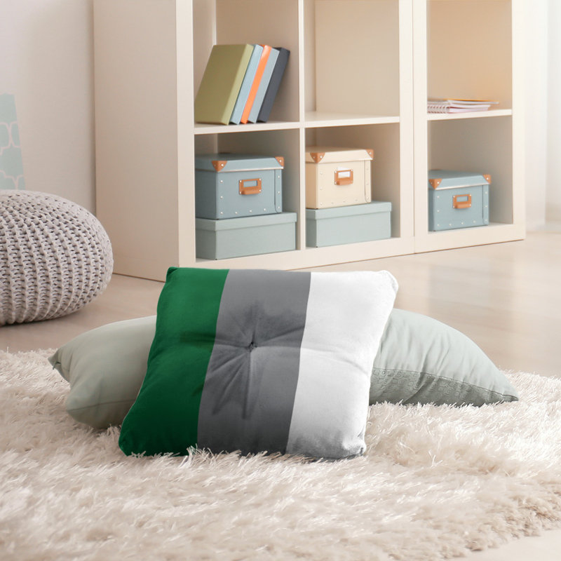  Coussin de sol touffeté, 30 po x 30 po, Argenté