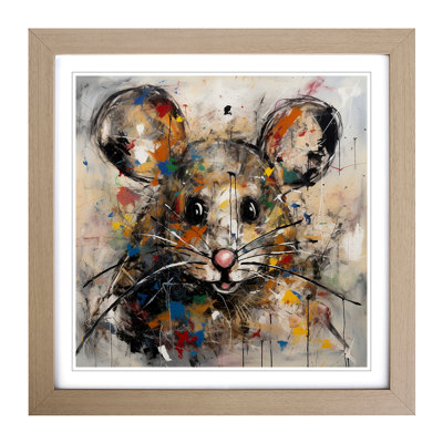 Mouse Abstract Expressionism - Framed Print