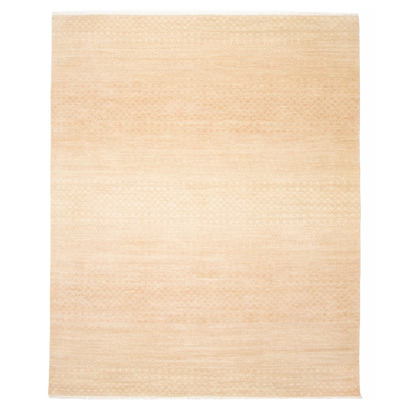 Tapis beige en soie ombre 8 pi 0 po x 9 pi 7 po