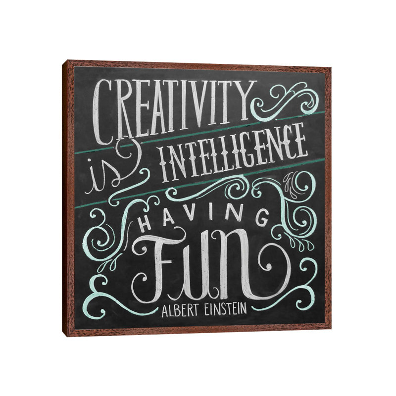 Creativity Is Intelligence Having Fun, Brown Framed Canvas, 66.04 cm H x 66.04 cm W