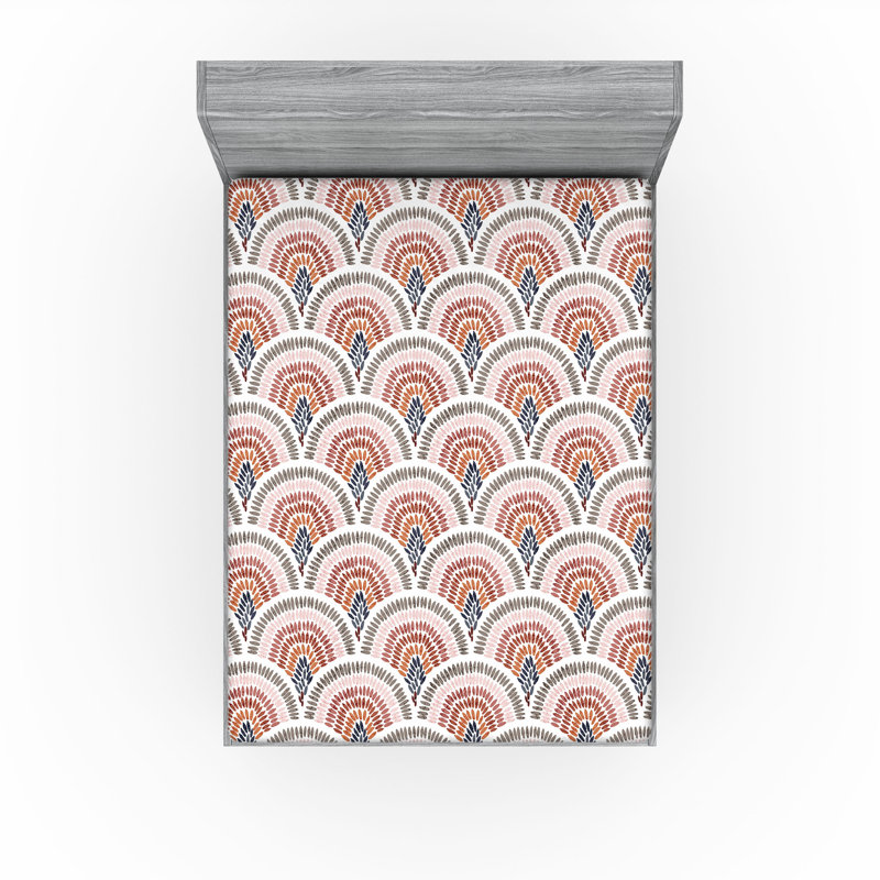 Drap-housse à motif floral Ambesonne, Drap-housse grand, Rosé, rouille, vert armée / floral