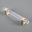 Acrylic Gray and Brass Cabinet and Drawer Pulls