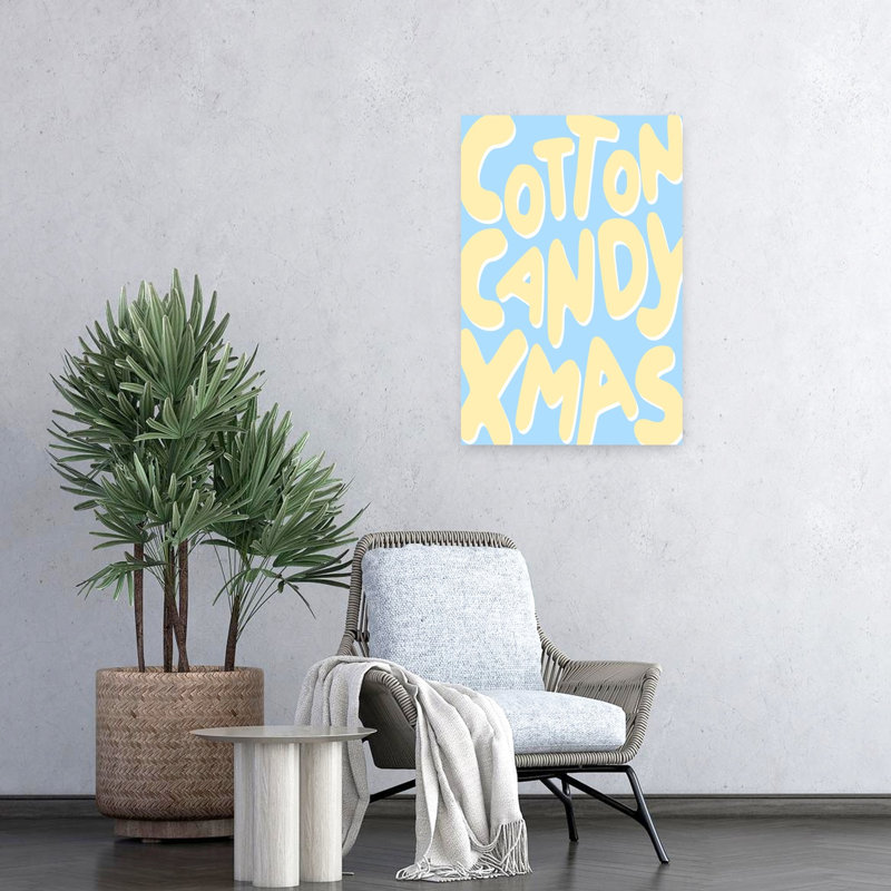«Cotton Candy Christmas», impression audacieuse et abstraite, H 24 po x l 16 po