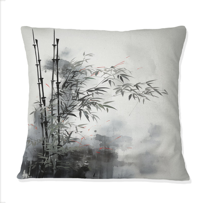 Asian Art Classics Sumi I - Coussin décoratif à imprimé d'art asiatique