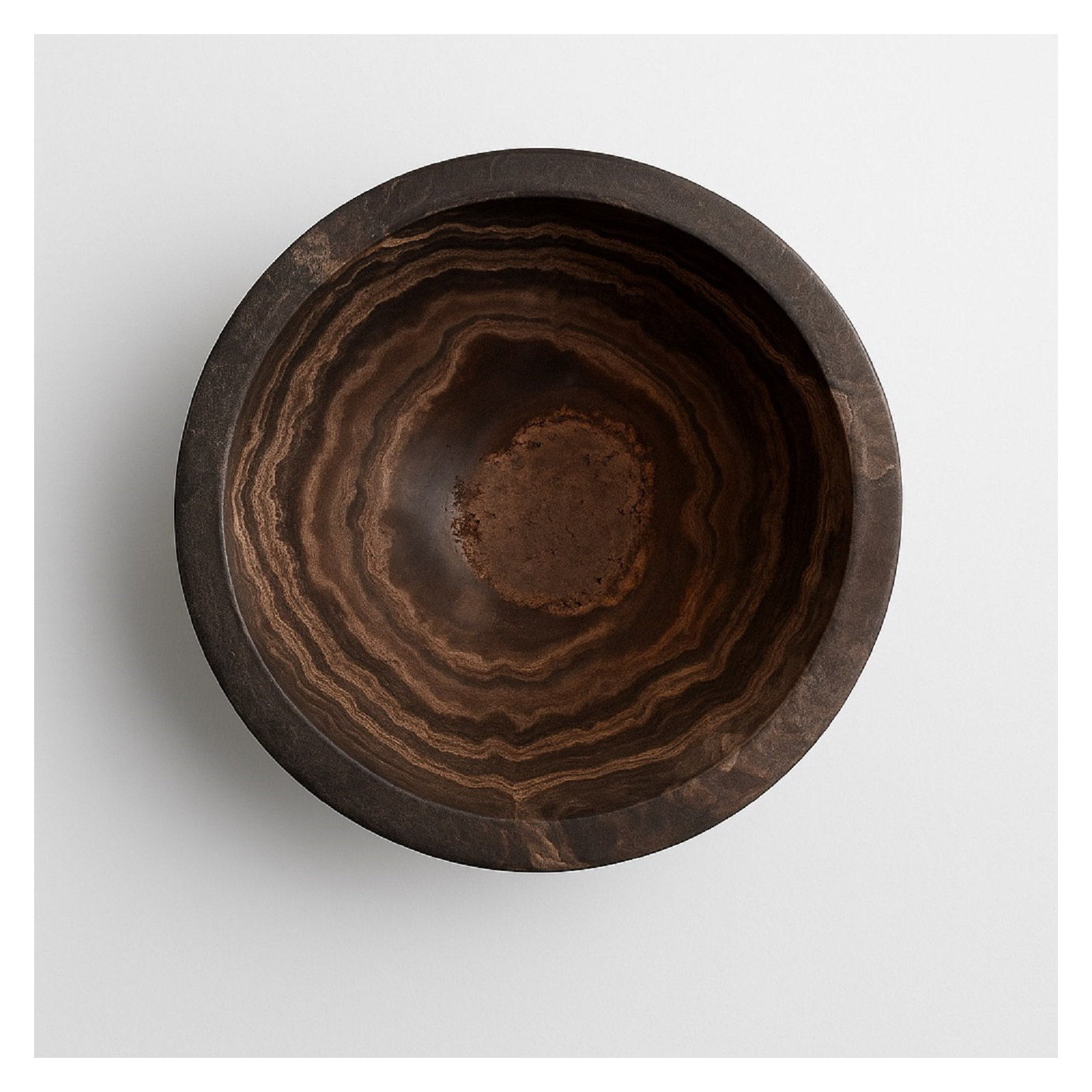Travertine Bowl Large Cream, 3.25" H x 7.5" W x 7.5" D