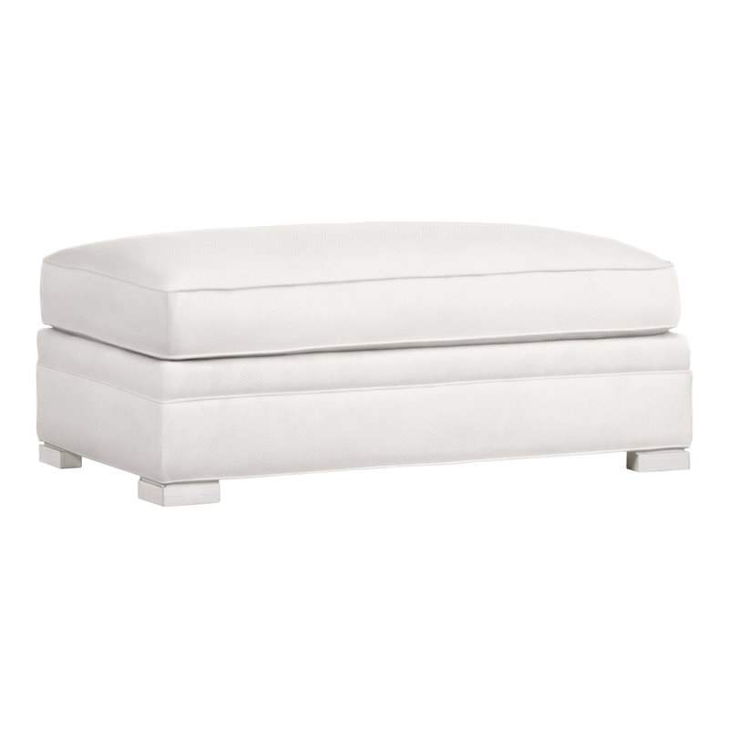 Nicholas Upholstered Ottoman, Casa Blanca, Perigold Posh Snow