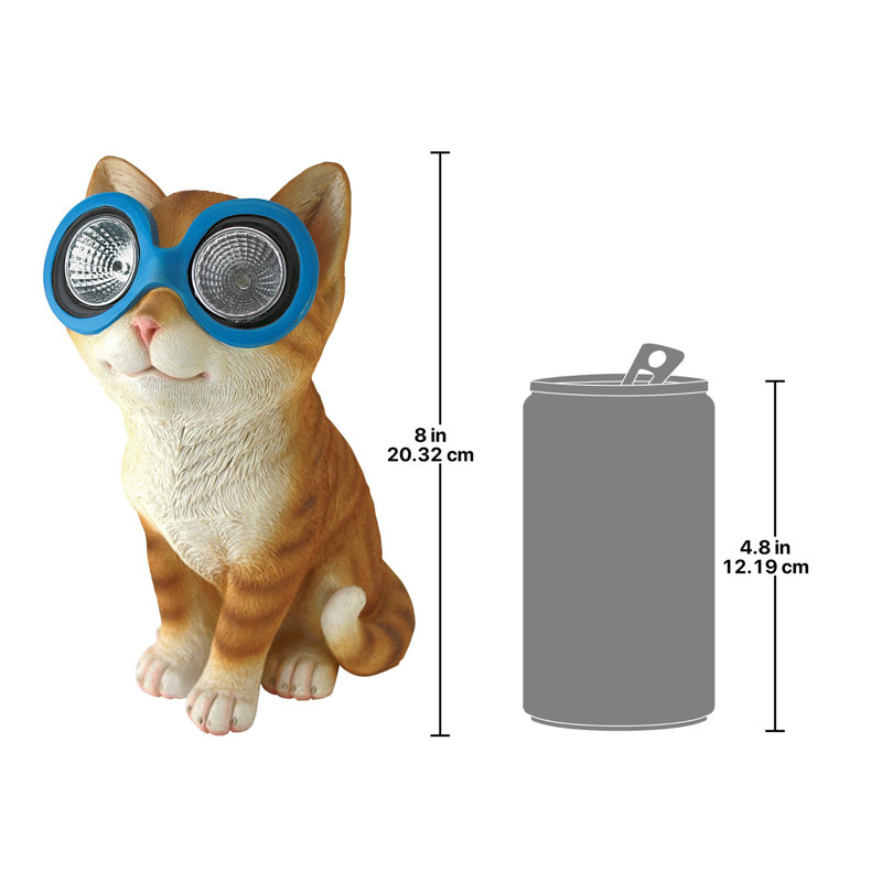 Statue de jardin solaire pour chat Bright Eyes