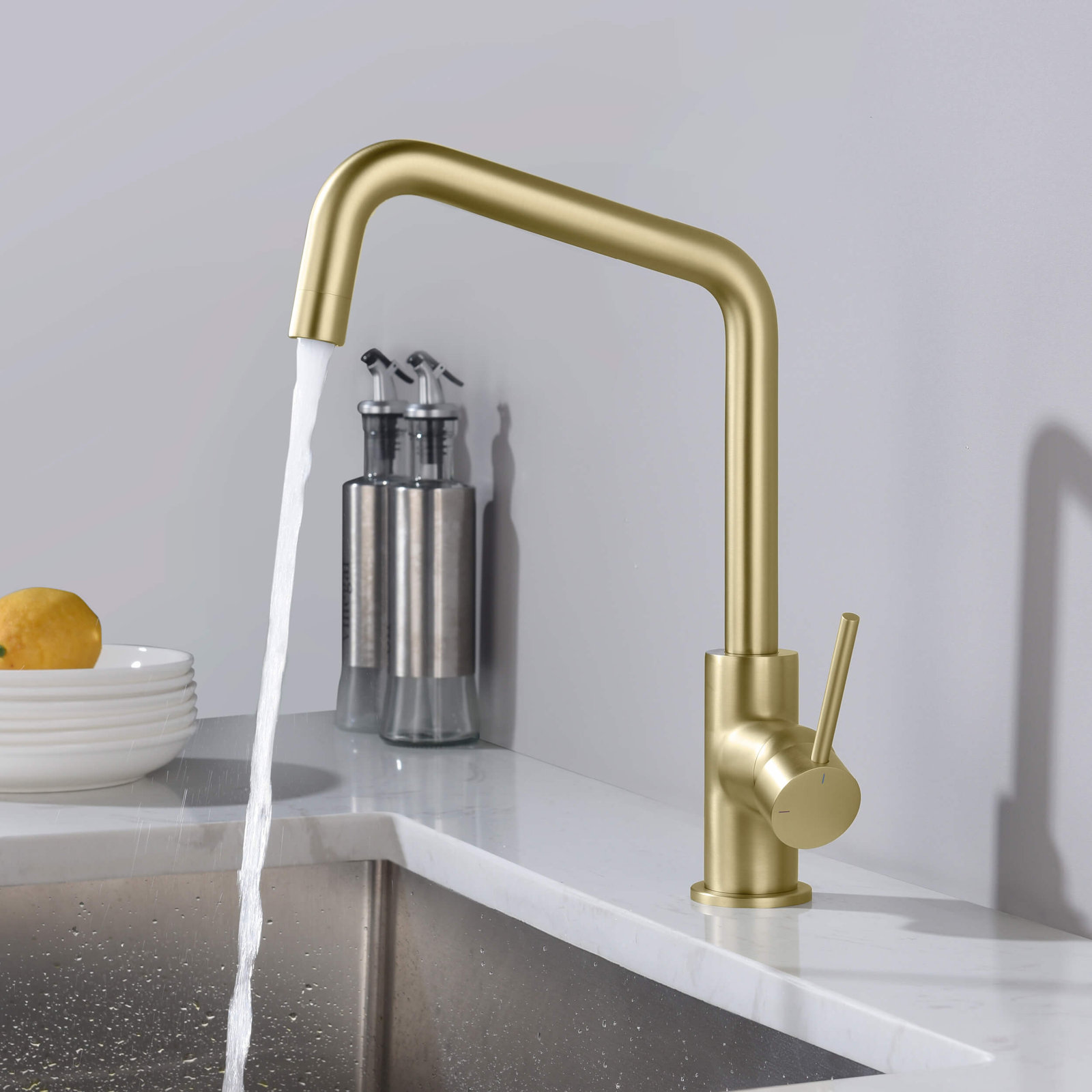 Macon Bar Faucet, Brush Gold