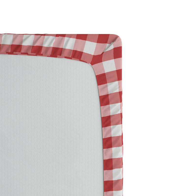 Full Red Plaid Microfiber Fitted Bed Sheet