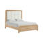 Très grand lit oriental avec tête de lit matelassée, style transitionnel, structure durable et élégante