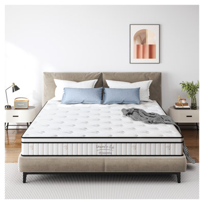 Matelas simple, matelas hybride de 10 pouces avec ressorts ensachés individuellement, support ferme moyen pour soulager la pression, mousse hypoallergénique et matelas à ressorts dans une boîte
