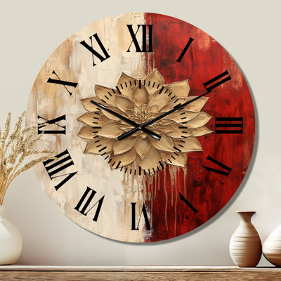 Sacred Sun Mandala - Boho Non-Ticking Metal Wall Clock