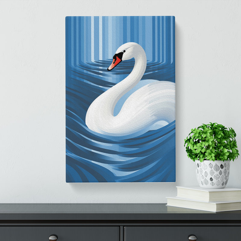 Swan - Print, 76cm H x 50cm W x 3cm D
