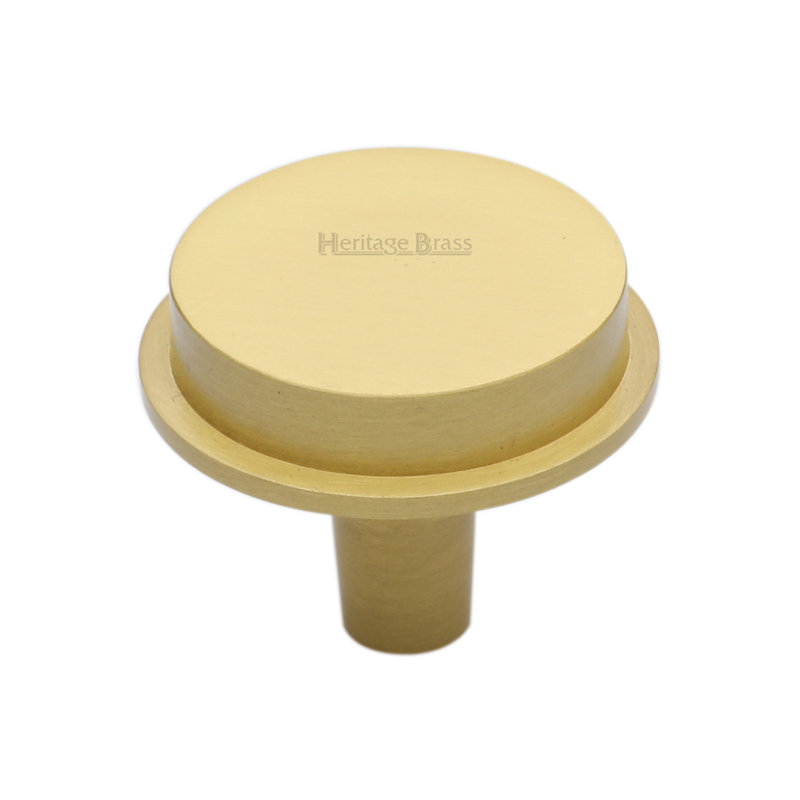 Heritage Brass Heritage Flat Round Knob Design 38mm, Satin Brass