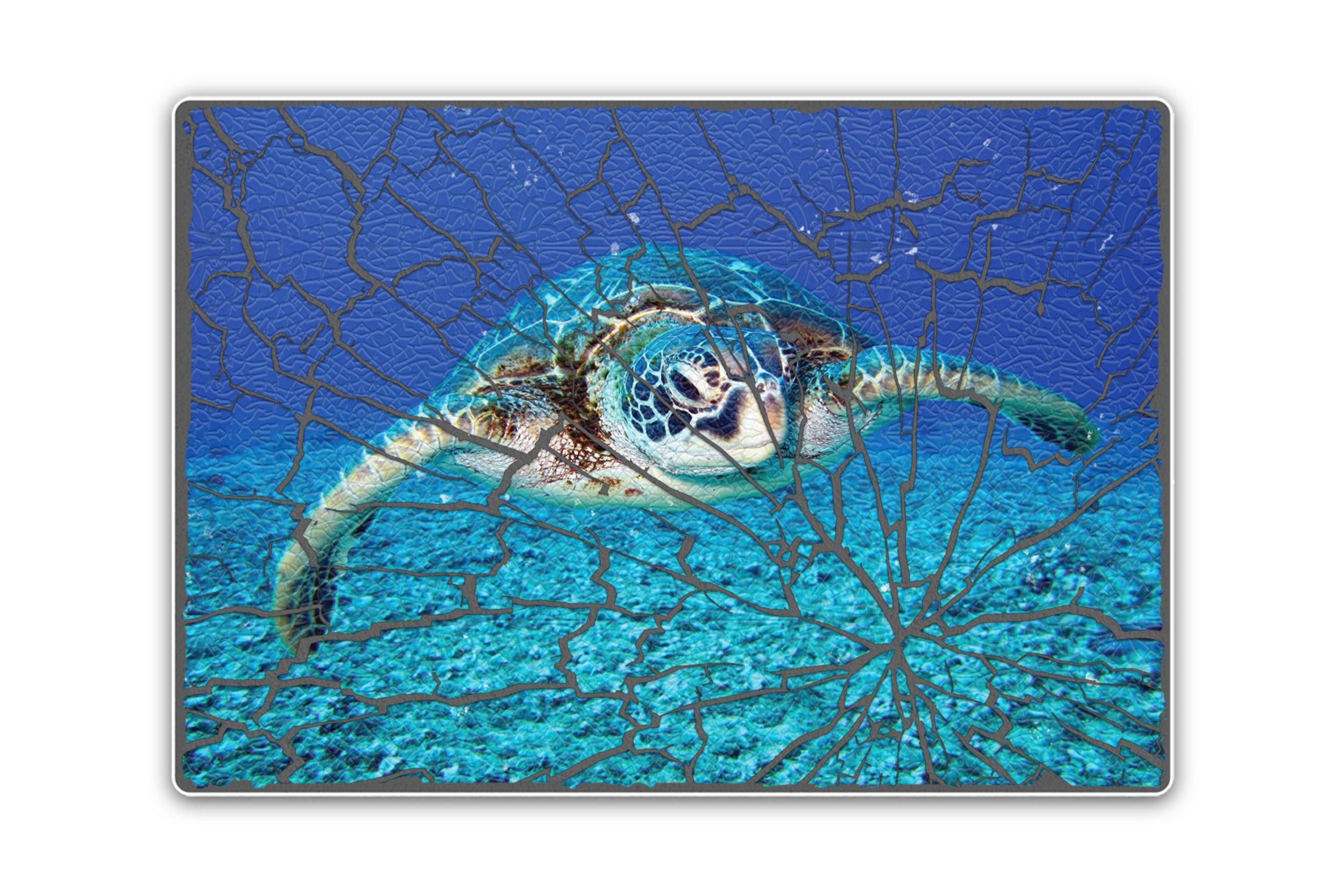 Crushed shattered glass mermaid  Turtle wall art, Glass art, Sea glass art