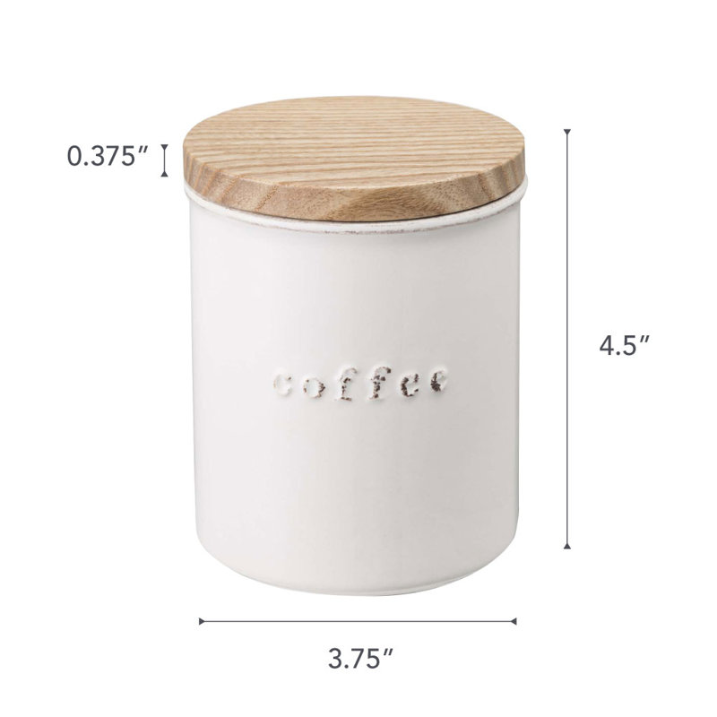 Pot en céramique Yamazaki Home, récipient de rangement pour aliments secs, café, 15,25 oz., Hermétique