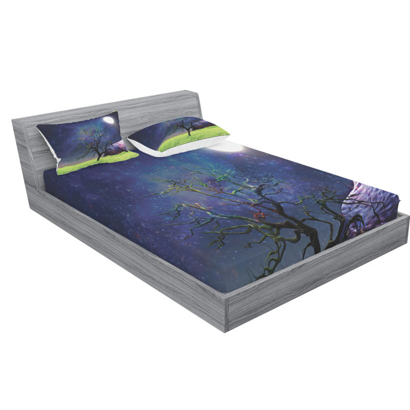 Tree Microfiber Sheet Set, Queen Sheet Set with Fitted Sheet