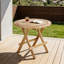Table d'appoint ronde en teck pour terrasse