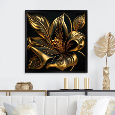 «Glamourous Lily On Black II», art floral lys mural