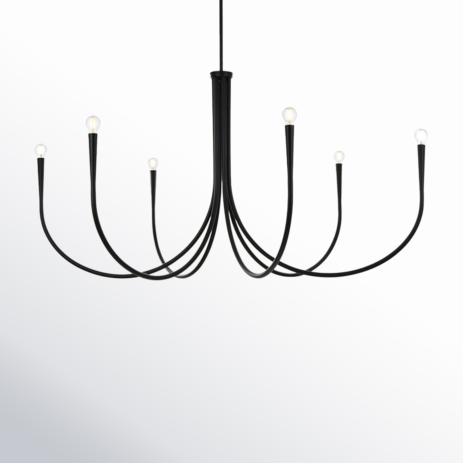 Catalena 6 - Light Dimmable Classic/Traditional Chandelier, Black, 27" H x 50" W x 50" D