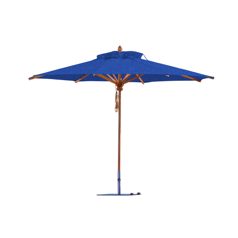 Safari 11.5' Round Umbrella, Square Metal w/ wheels+2.25" Stainless Steel Tube, 99.6" H x 137" W x 137" D, Tuscany