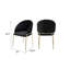 Modern Style 2PC Chairs made with Velvet fabric and Gold coated metal  Legs - Black-1482636991