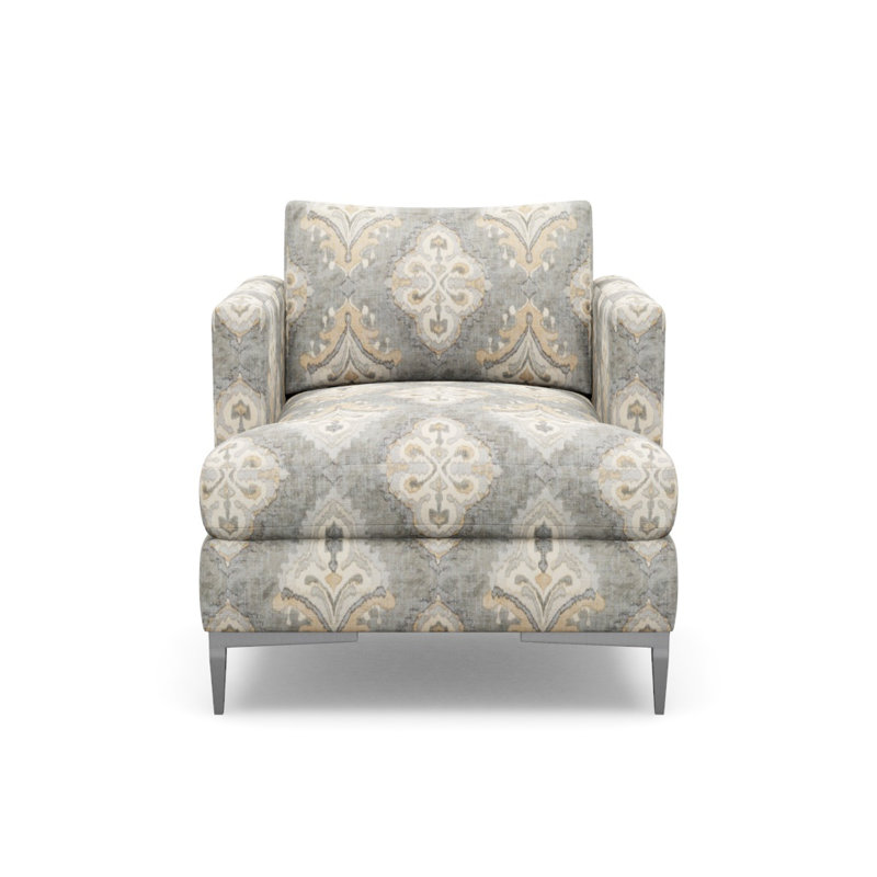 Aiden Accent Chair, Polished Stainless, Tiara Metal