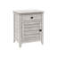 Table d'appoint avec rangement, placage gris, style transitionnel pour la chambre à coucher et le salon en placage - Rangement de table spacieux