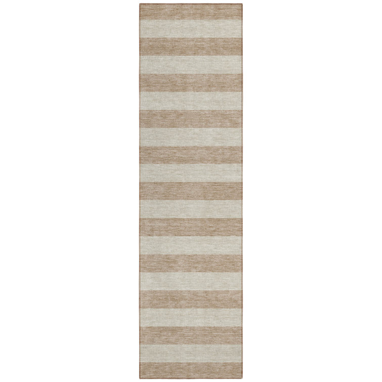 Chrishanna Washable Striped Indoor / Outdoor Rug