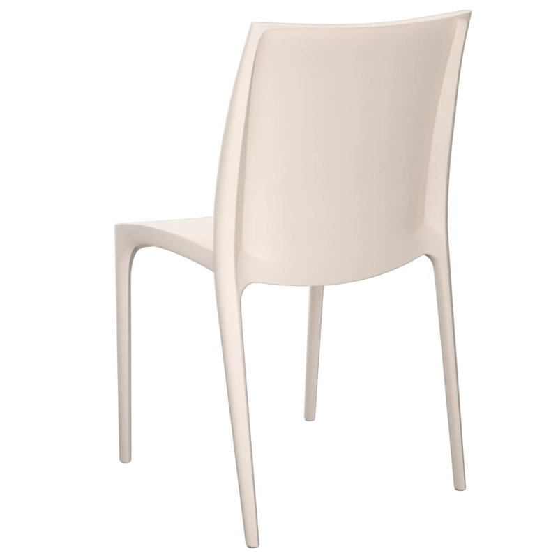Wilburg Stacking Patio Dining Side Chair, Cream