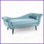 Chaise longue de style traîneau classique avec accoudoirs à volutes - l 68 po pour le salon et la chambre à coucher
