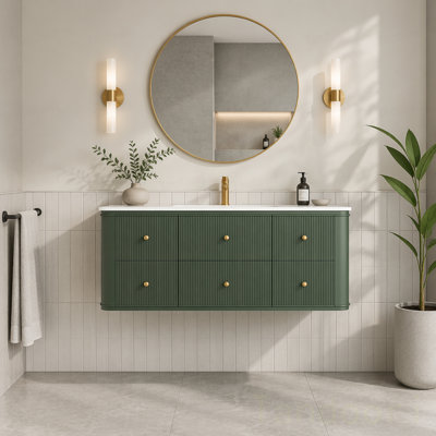 Meuble-lavabo mural simple et flottant avec lavabo