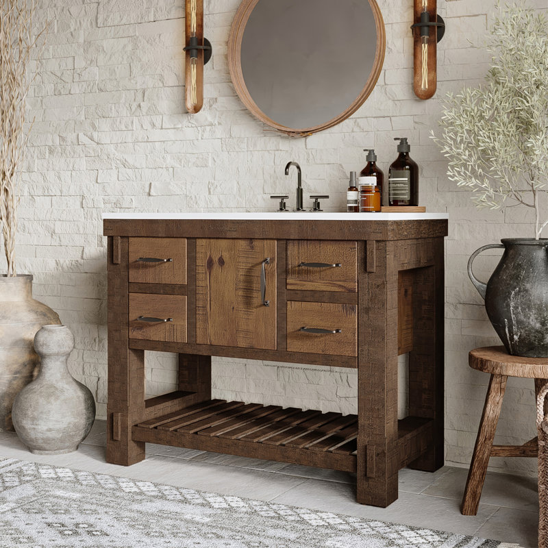 Meuble-lavabo simple 42 po avec plateau en quartz Bromley