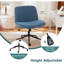 Chaise de bureau Aguilera avec assise large de 66 cm (26 pouces), piètement croisé, sans accoudoirs et à roulettes-2085797672-2096535494