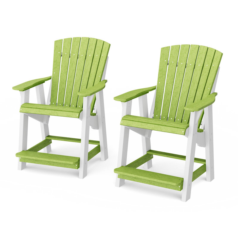 Ensemble de 2 chaises hautes Heritage Adirondack, Vert clair / blanc
