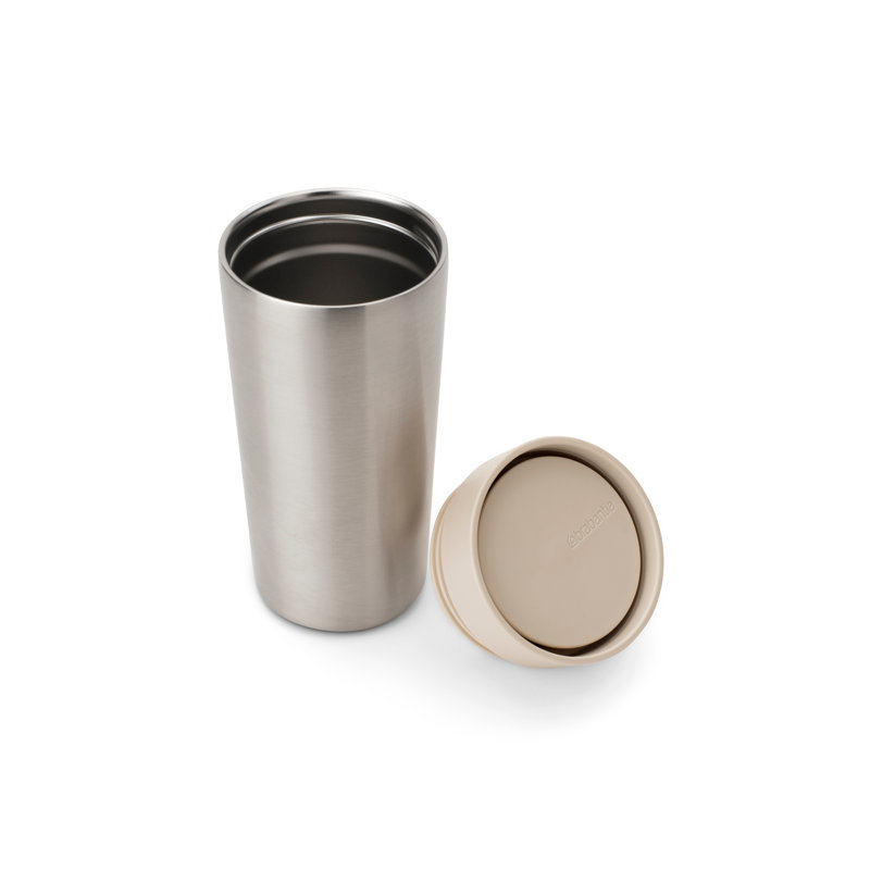 Gobelet isotherme à faire et à emporter de taille moyenne, de 12,2 oz liq. (360 ml), en acier inoxydable, 12,2 oz, Beige doux
